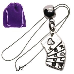 Heart Necklace Poker Inspired Playing Card Hand Pendant Necklace for Casino
